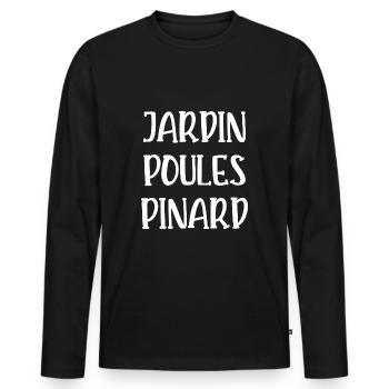jardin poules pinard - T-shirt manches longues Premium bio Homme - noir - Devant - Nico (187cm)