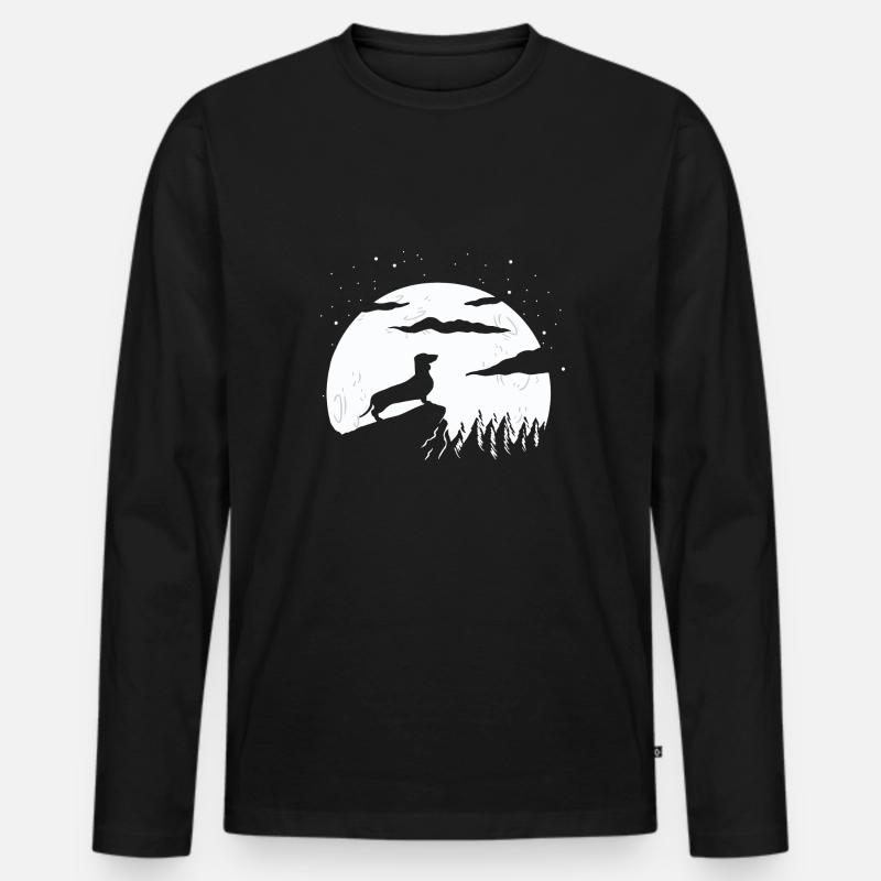 Dackel - Männer Premium Bio Langarmshirt - Schwarz