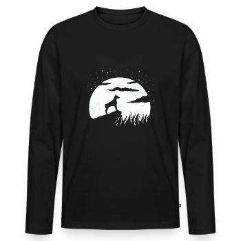 Dobermann - Männer Premium Bio Langarmshirt - Schwarz - Vorne - Nico (187cm)