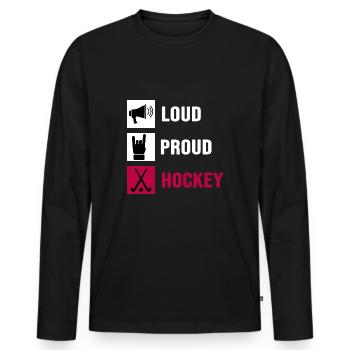 Hockey fan Field hockey Hockey merchandise Hockey field - Men's Premium Organic Long Sleeve Shirt - black - Front - Nico (187cm)