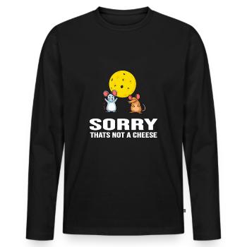 Floorball floorball « Floorball-spiel » - T-shirt manches longues Premium bio Homme - noir - Devant - Nico (187cm)