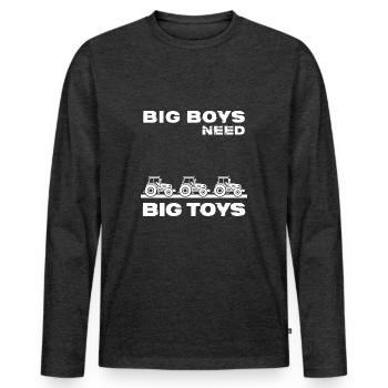 Traktor Traktorfahrer Schlepper "big toys" - Männer Premium Bio Langarmshirt - Anthrazit meliert - Vorne - Nico (187cm)