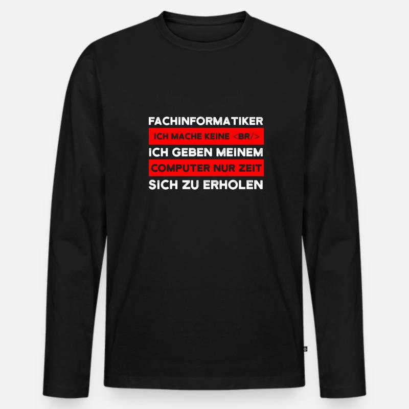 Fachinformatiker Beruf Coder Geschenk - Männer Premium Bio Langarmshirt - Schwarz