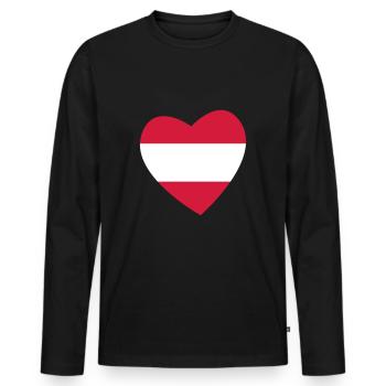 Coeur autriche - T-shirt manches longues Premium bio Homme - noir - Devant - Nico (187cm)