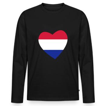 Coeur Pays-Bas - T-shirt manches longues Premium bio Homme - noir - Devant - Nico (187cm)