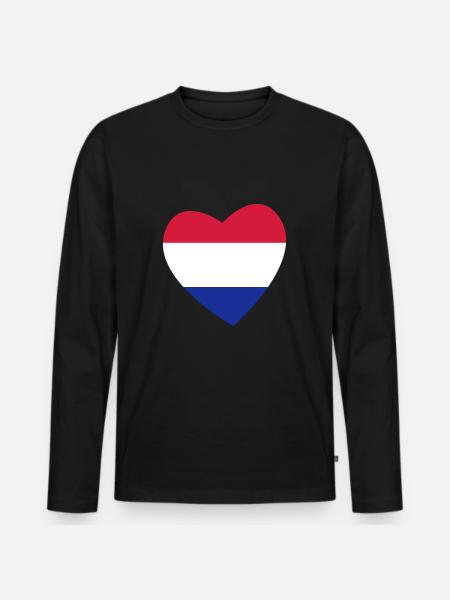 Heart Netherlands - Men's Premium Organic Long Sleeve Shirt - black
