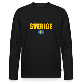 Drapeau de la Suède - T-shirt manches longues Premium bio Homme - noir - Devant - Nico (187cm)