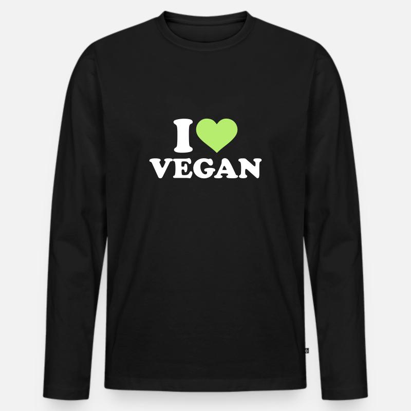 Vegan - Männer Premium Bio Langarmshirt - Schwarz