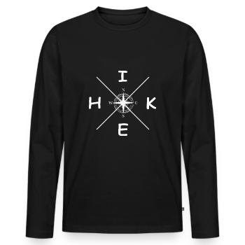 randonnée aventure randonnée en montagne randonnée - T-shirt manches longues Premium bio Homme - noir - Devant - Nico (187cm)