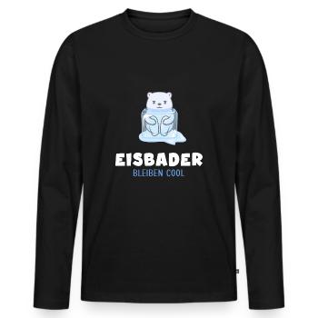 winterschwimmen eisbad winterbader kälteresistent - Männer Premium Bio Langarmshirt - Schwarz - Vorne - Nico (187cm)