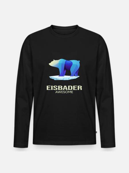 Eisbader Winter swimming "Eisbär-Eisbader" - Men's Premium Organic Long Sleeve Shirt - black