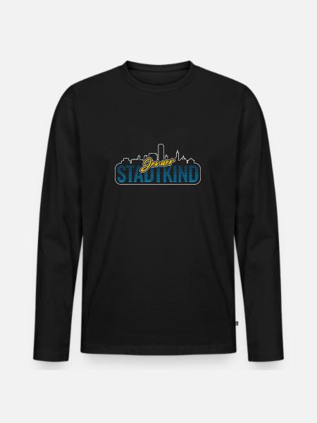 Jenaer Stadtkind - Männer Premium Bio Langarmshirt - Schwarz