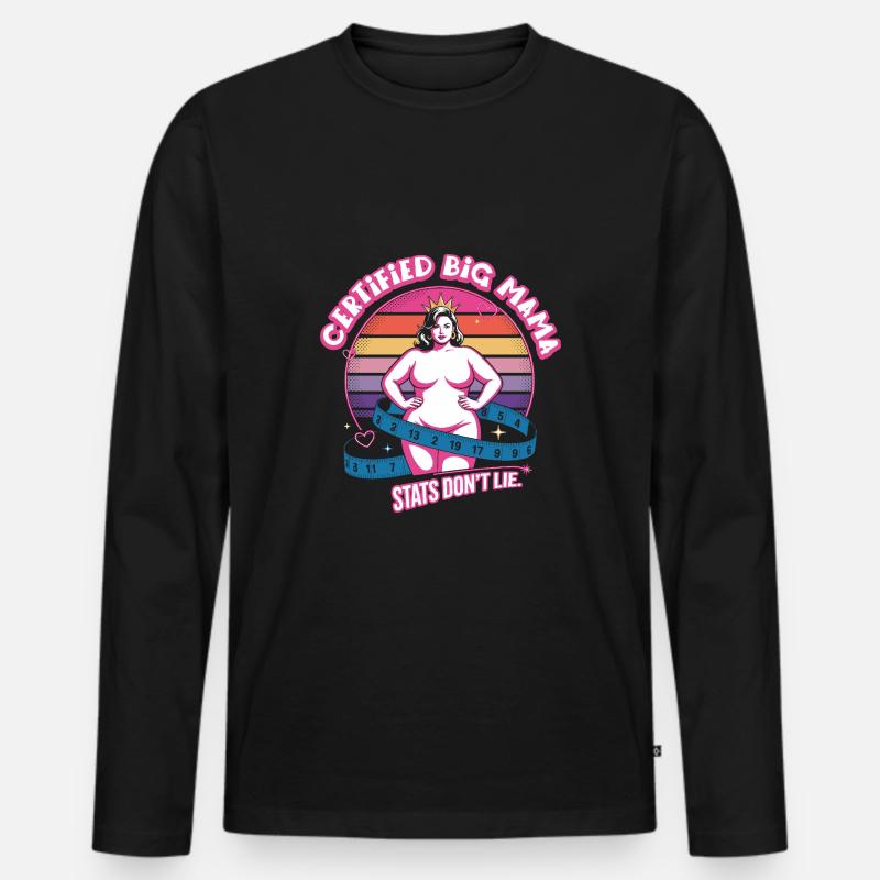 Certified Big Mama - Männer Premium Bio Langarmshirt - Schwarz