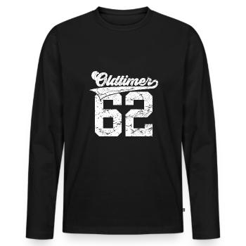 64. GEBURTSTAG 1962 OLDTIMER 62 - Männer Premium Bio Langarmshirt - Schwarz - Vorne - Nico (187cm)