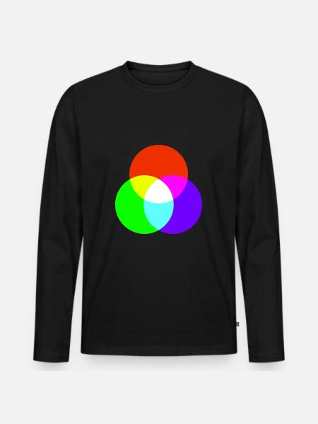 Additive Farbmischung - Männer Premium Bio Langarmshirt - Schwarz