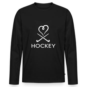 Hockey Field Hockey Hockey Player Hockey-love - Men's Premium Organic Long Sleeve Shirt - black - Front - Nico (187cm)