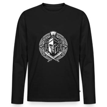 Spartan Warrior Roman Sparta Gladiator - Men's Premium Organic Long Sleeve Shirt - black - Front - Nico (187cm)
