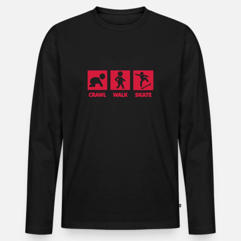 skateboarding Baby - Männer Premium Bio Langarmshirt - Schwarz