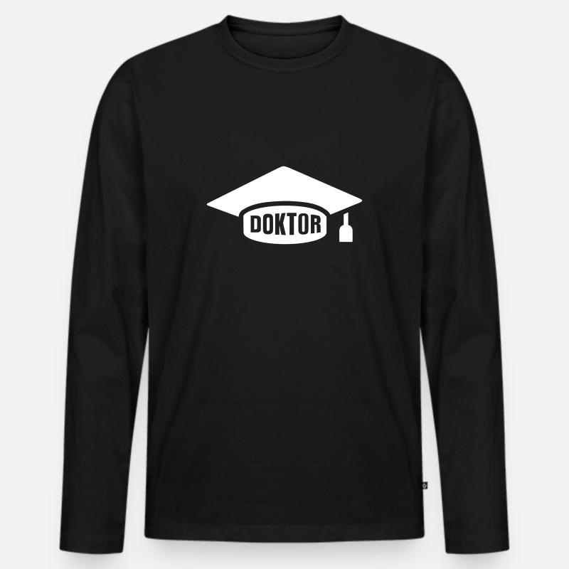 Doktor - Männer Premium Bio Langarmshirt - Schwarz