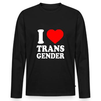 I love transgender trans - Men's Premium Organic Long Sleeve Shirt - black - Front - Nico (187cm)