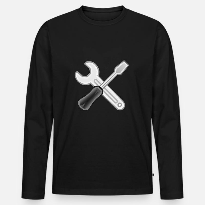 Handwerker - Männer Premium Bio Langarmshirt - Schwarz