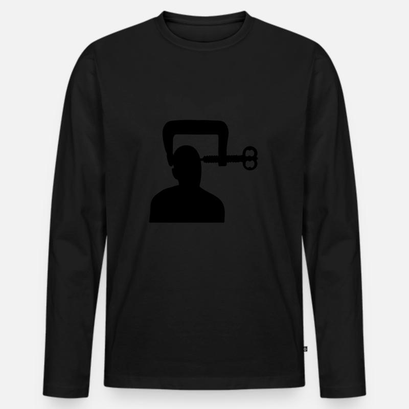 Kopfschmerzen - Männer Premium Bio Langarmshirt - Schwarz