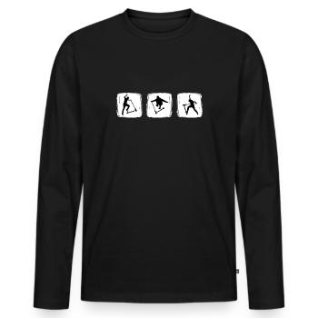 scooter stuntscooter stuntscootersport stunt scoot - Männer Premium Bio Langarmshirt - Schwarz - Vorne - Nico (187cm)