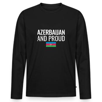 L’Azerbaïdjan et fier drapeau de l’Azerbaïdjan - T-shirt manches longues Premium bio Homme - noir - Devant - Nico (187cm)