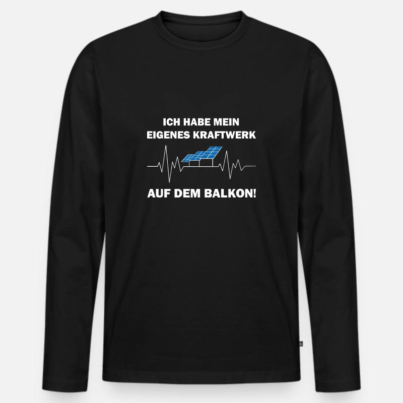 Ich habe ein eigenes Kraftwerk auf dem Balkon - Männer Premium Bio Langarmshirt - Schwarz
