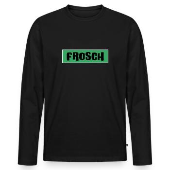 Frosch froschgrüner Froschkönig Prinz-Frosch - Männer Premium Bio Langarmshirt - Schwarz - Vorne - Nico (187cm)