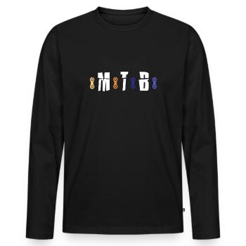 MTB Fahrradkette Mountainbiker Fahrradtrikot bike - Männer Premium Bio Langarmshirt - Schwarz - Vorne - Nico (187cm)
