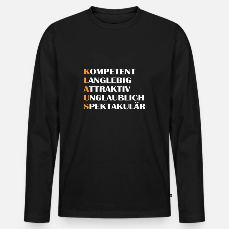 Klaus - Männer Premium Bio Langarmshirt - Schwarz