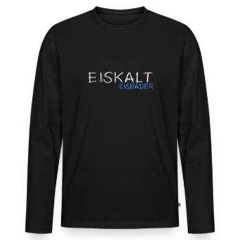 eiskalter Eisbader Winterschwimmen im Eisbad - Männer Premium Bio Langarmshirt - Schwarz - Vorne - Nico (187cm)