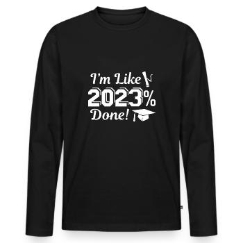 Je suis comme 2023 pour cent terminé - T-shirt manches longues Premium bio Homme - noir - Devant - Nico (187cm)