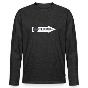 Rave Hard Beats Techno Ballern Village Disco Bass - T-shirt manches longues Premium bio Homme - anthracite chiné - Devant - Nico (187cm)
