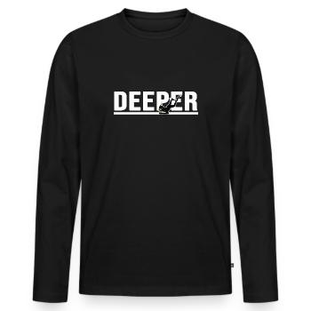 Divers diving submerged apnea diving school - Men's Premium Organic Long Sleeve Shirt - black - Front - Nico (187cm)