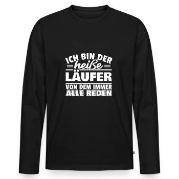 Heißer Läufer - Männer Premium Bio Langarmshirt - Schwarz - Vorne - Nico (187cm)