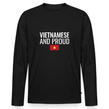 Vietnamese And Proud Vietnam Flag Vietnamese - Men's Premium Organic Long Sleeve Shirt - black - Front - Nico (187cm)