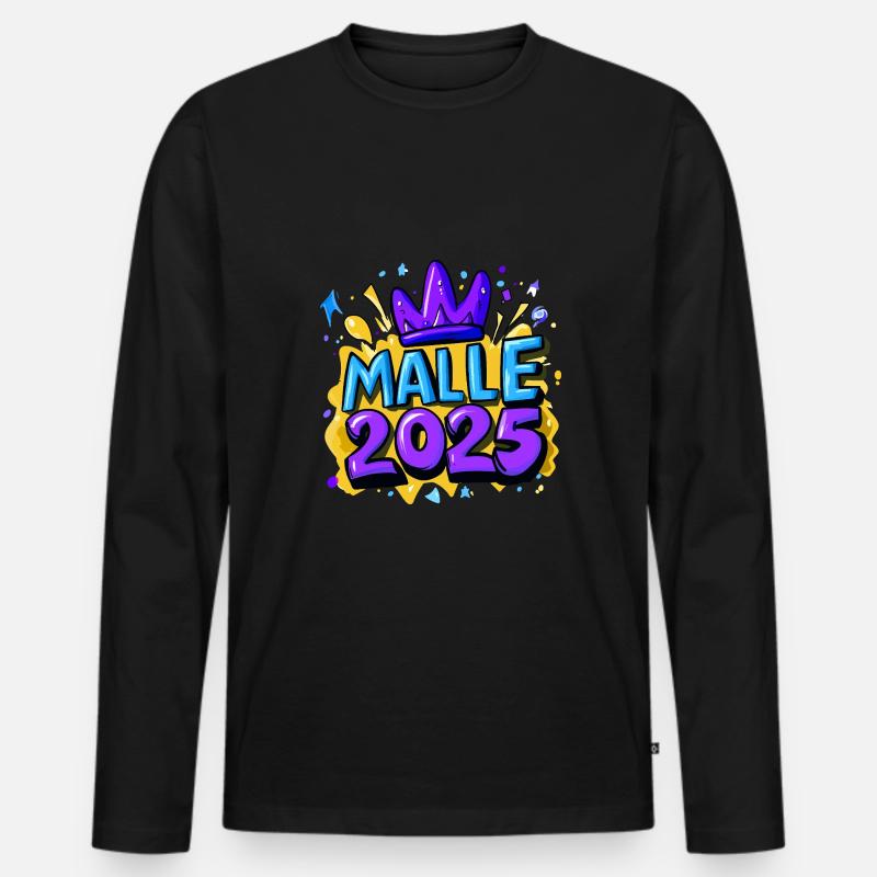 Malle 2025 Spruch Mallorca - Männer Premium Bio Langarmshirt - Schwarz