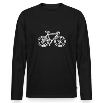 Fahrrad - Männer Premium Bio Langarmshirt - Schwarz - Vorne - Nico (187cm)