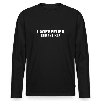 Lagerfeuer-Romantiker wild Bushcraft survival - Männer Premium Bio Langarmshirt - Schwarz - Vorne - Nico (187cm)