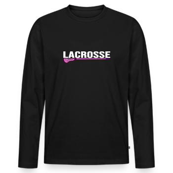 Lacrosse Lacrosse Racket Lacrosse Player - Men's Premium Organic Long Sleeve Shirt - black - Front - Nico (187cm)