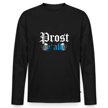 Cheers - Men's Premium Organic Long Sleeve Shirt - black - Front - Nico (187cm)