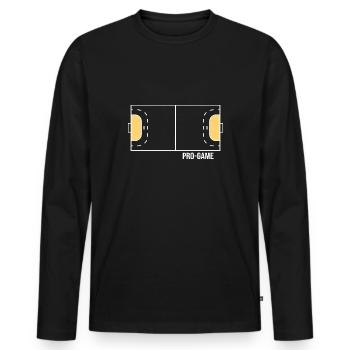 Handball Handball Field Jump Throw Handball Hall - Men's Premium Organic Long Sleeve Shirt - black - Front - Nico (187cm)