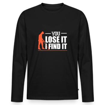 Schatzsuche Metalldetektor Geocaching Schatz - Männer Premium Bio Langarmshirt - Schwarz - Vorne - Nico (187cm)