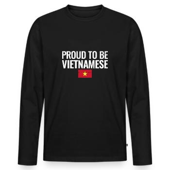 Proud To Be Vietnamese Vietnam Flag Vietnamese - Men's Premium Organic Long Sleeve Shirt - black - Front - Nico (187cm)