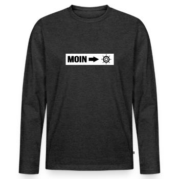 Sea Dog Coast North Sea Capitaine Moin Moin Coastal Enfant - T-shirt manches longues Premium bio Homme - anthracite chiné - Devant - Nico (187cm)