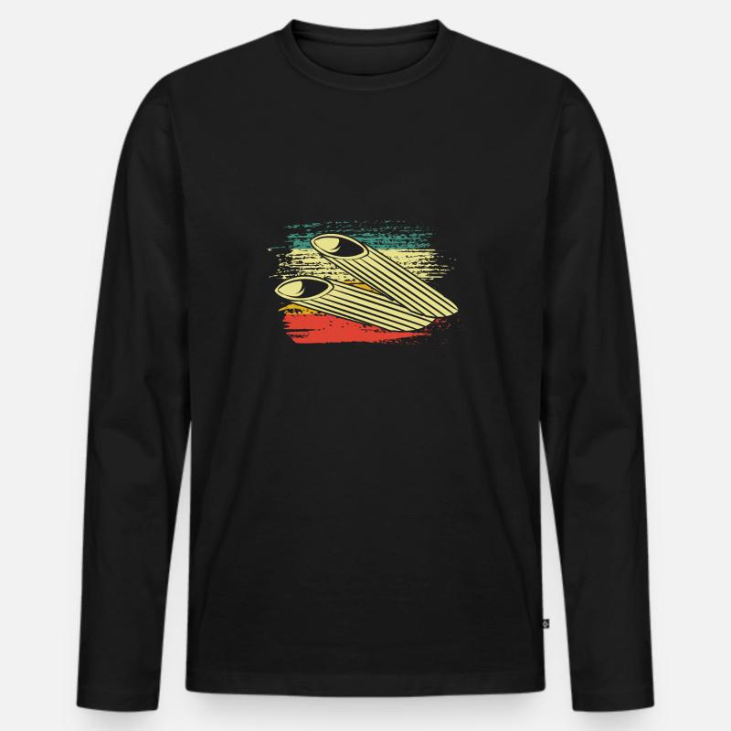 Nudeln Pasta - Männer Premium Bio Langarmshirt - Schwarz
