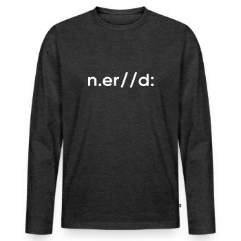 nerd coder online gaming gamer IT-experte - Männer Premium Bio Langarmshirt - Anthrazit meliert - Vorne - Nico (187cm)