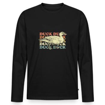 Duck Duck - Men's Premium Organic Long Sleeve Shirt - black - Front - Nico (187cm)